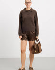 Elora Satin Shorts - Espresso