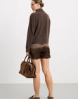 Elora Satin Shorts - Espresso