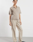 Menton Polo Blouse - Beige