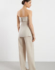 Lia Linen Top - Beige