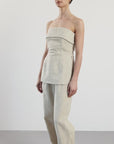 Lia Linen Top - Beige